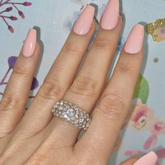 Acrylic Crystal Ring Embellished With Genuine“Crystal Stone Elements, New! - Picture 7 of 11